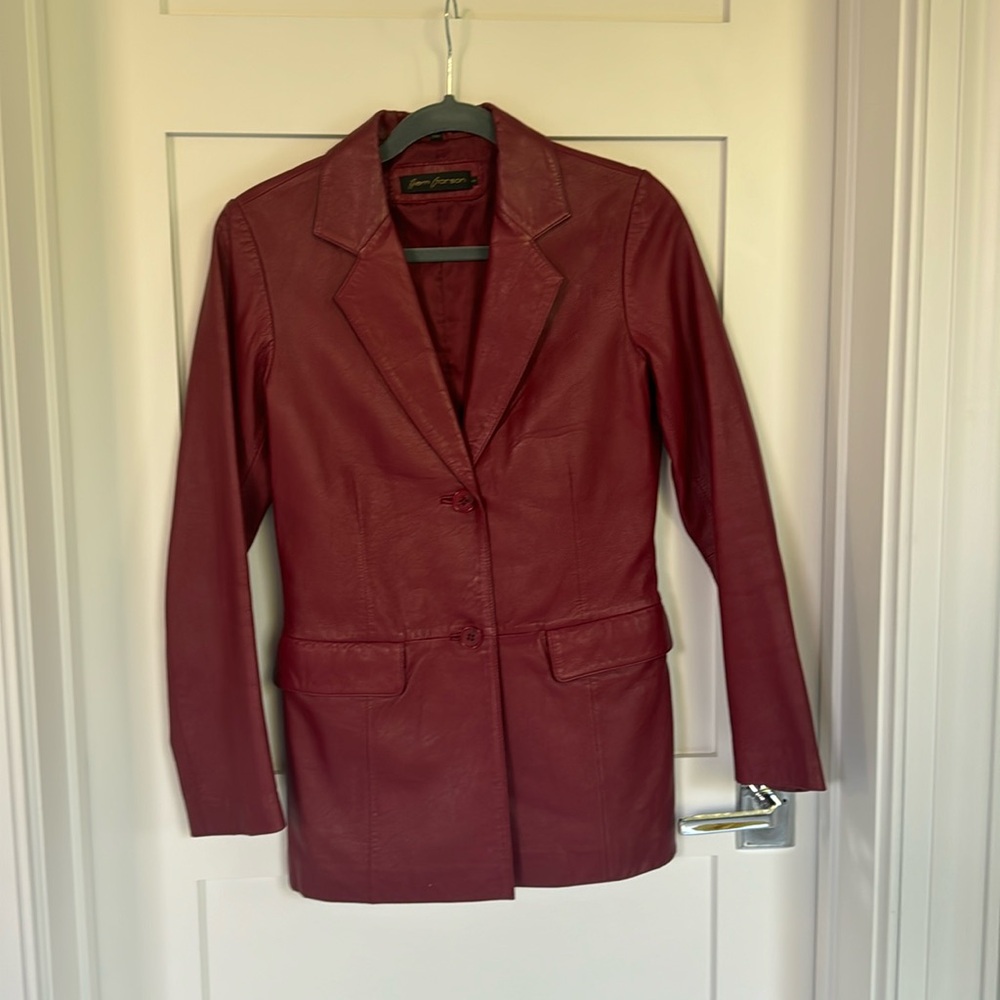 Leather blazer style jacket